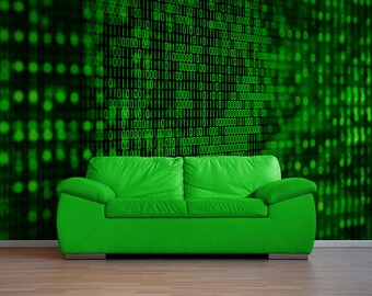 Green Matrix Code Wallpaper | Peel and Stick, Removable