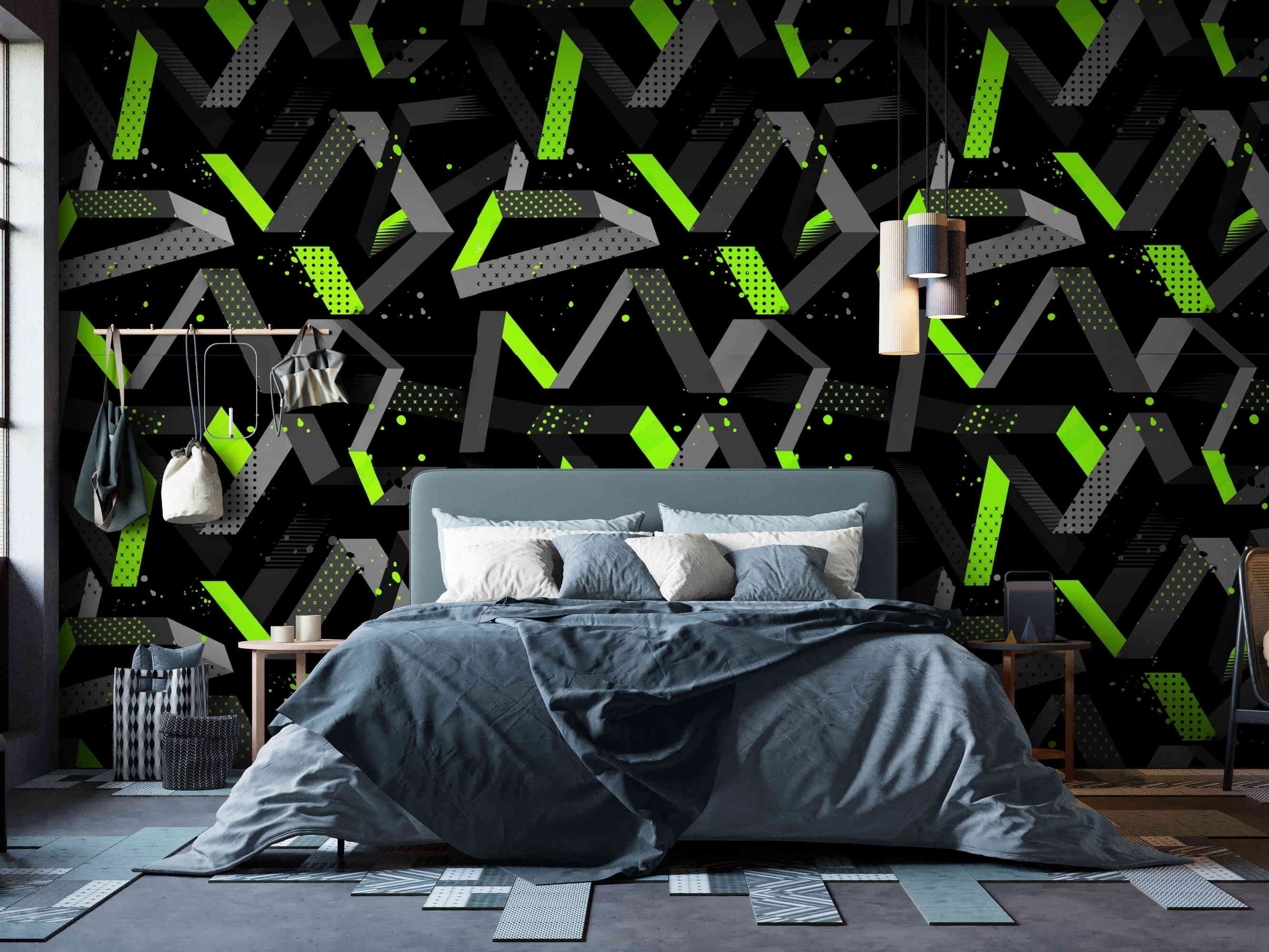 Gaming Room Kids Wallpaper Peel and Stick, Modern 3D Wall Mural for Boy Room Wallpaper Ideas, Self Adhesive DIY room decoration