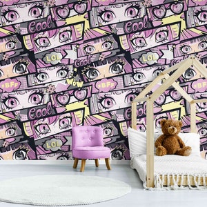 Anime Wallpaper Mural  for Teen Girl Room Decor, Vibrant Anime Wall Art, Peel and Stick, Self-Adhesive - WallpaperHomeArt
