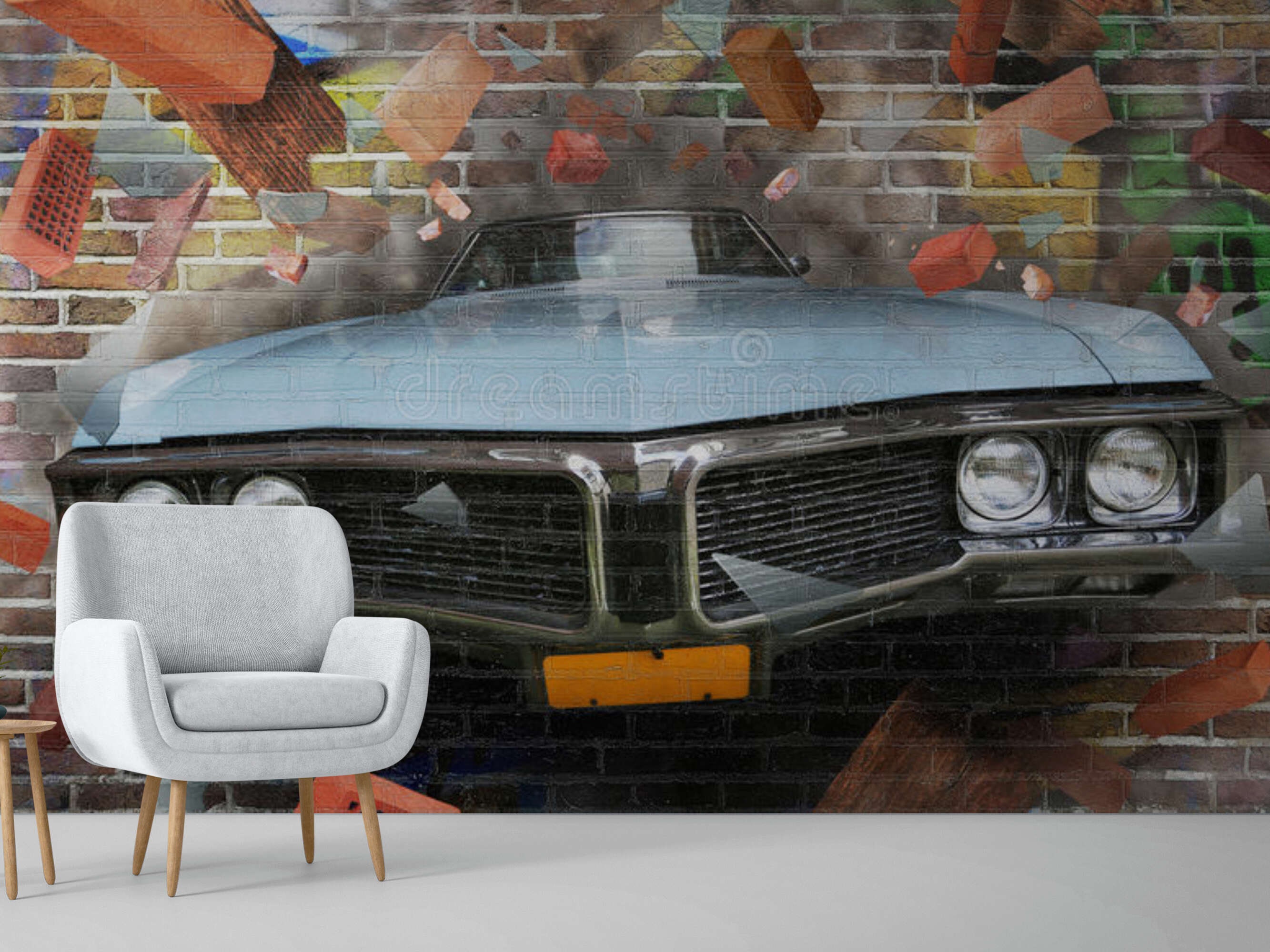 Graffiti Wall Paper Car Graffiti Wall Mural 3D Wallpaper Etsy