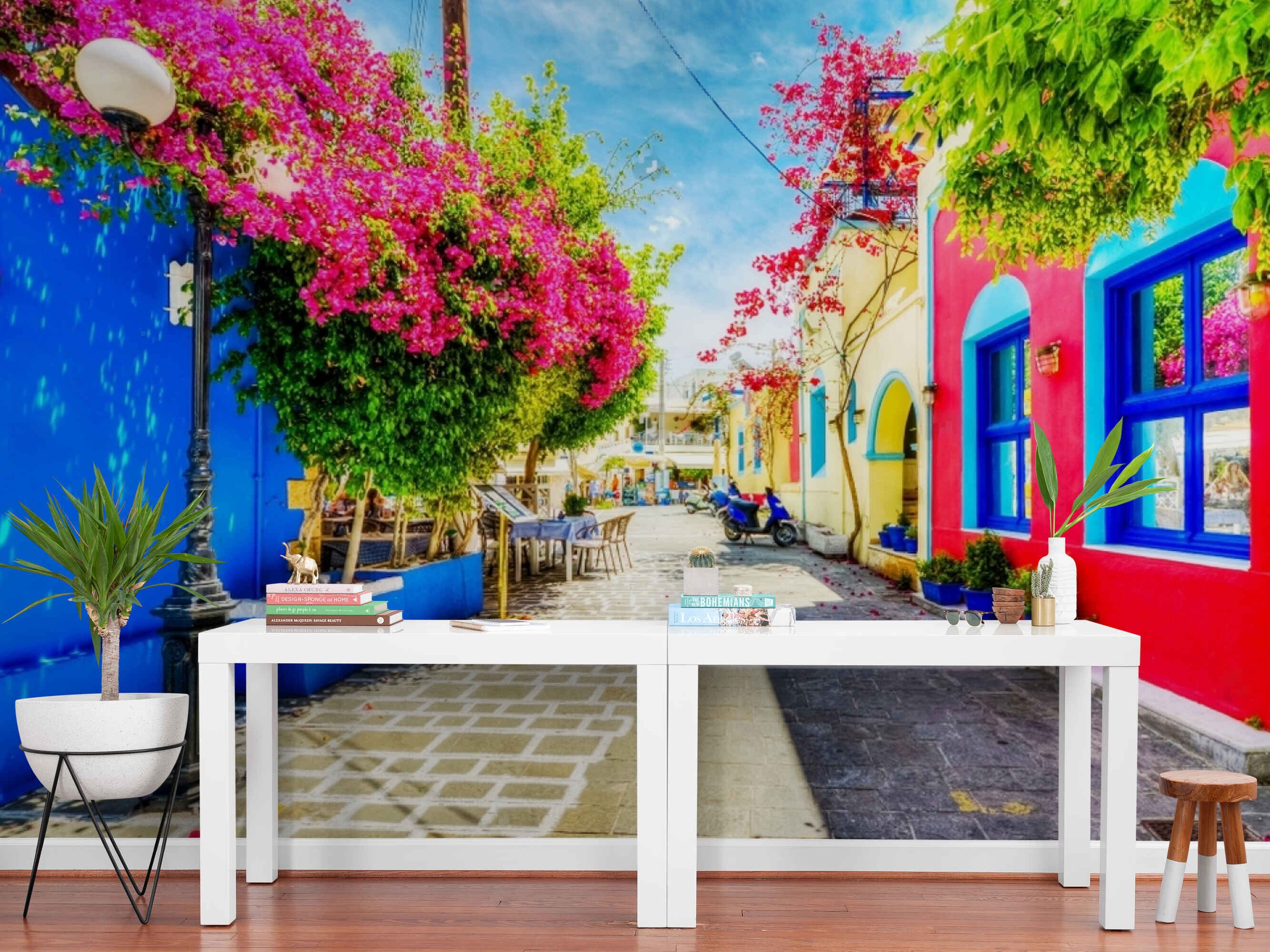 Picture of City Street View Wallpaper Mural, Peel and Stick Wallpapers for Wall ...