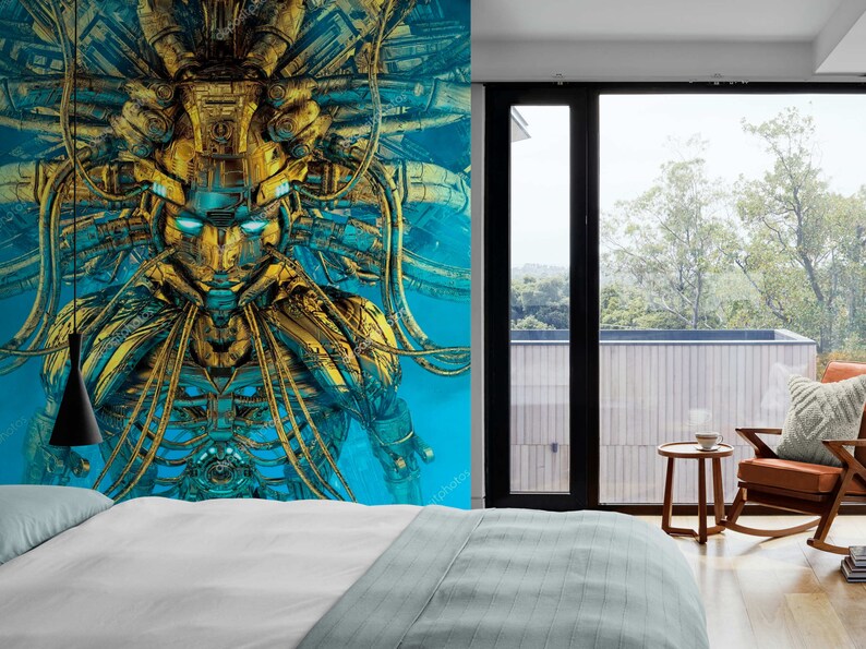 Gaming Wall Mural Cyberpunk Graffiti Wall Paper Gaming Wall Etsy