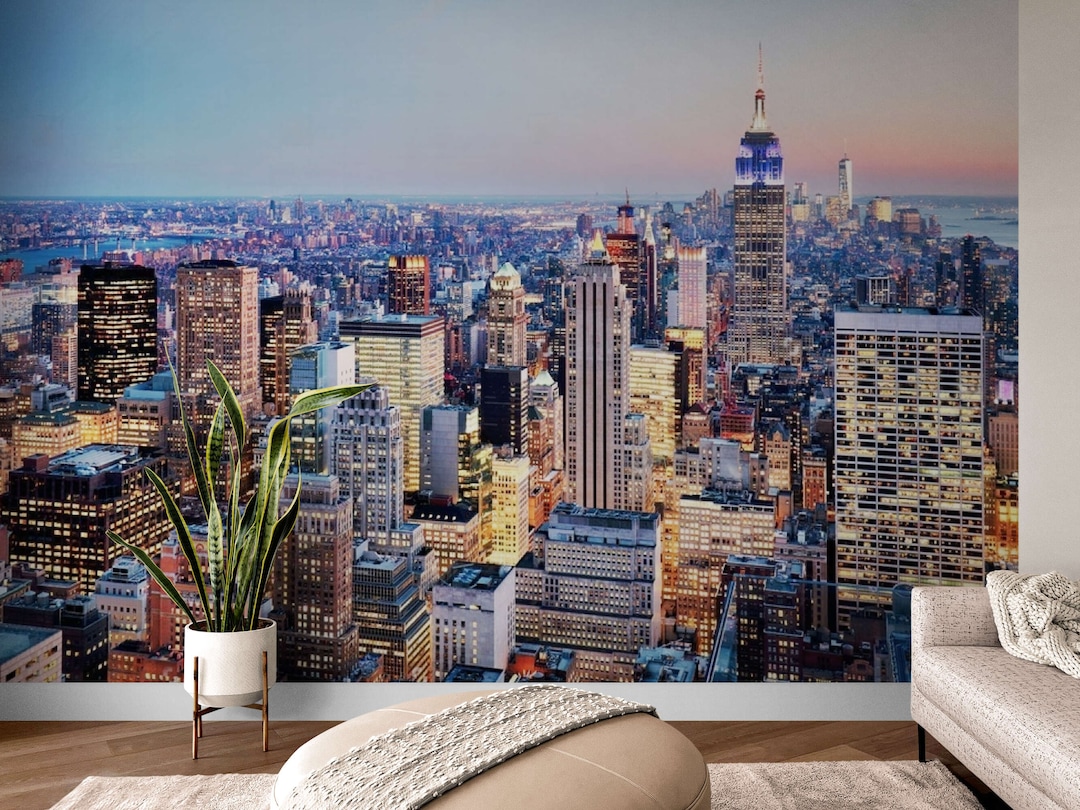 New York City Peel and Stick Wallpaper Accent Wall Paper NYC Wall Mural ...