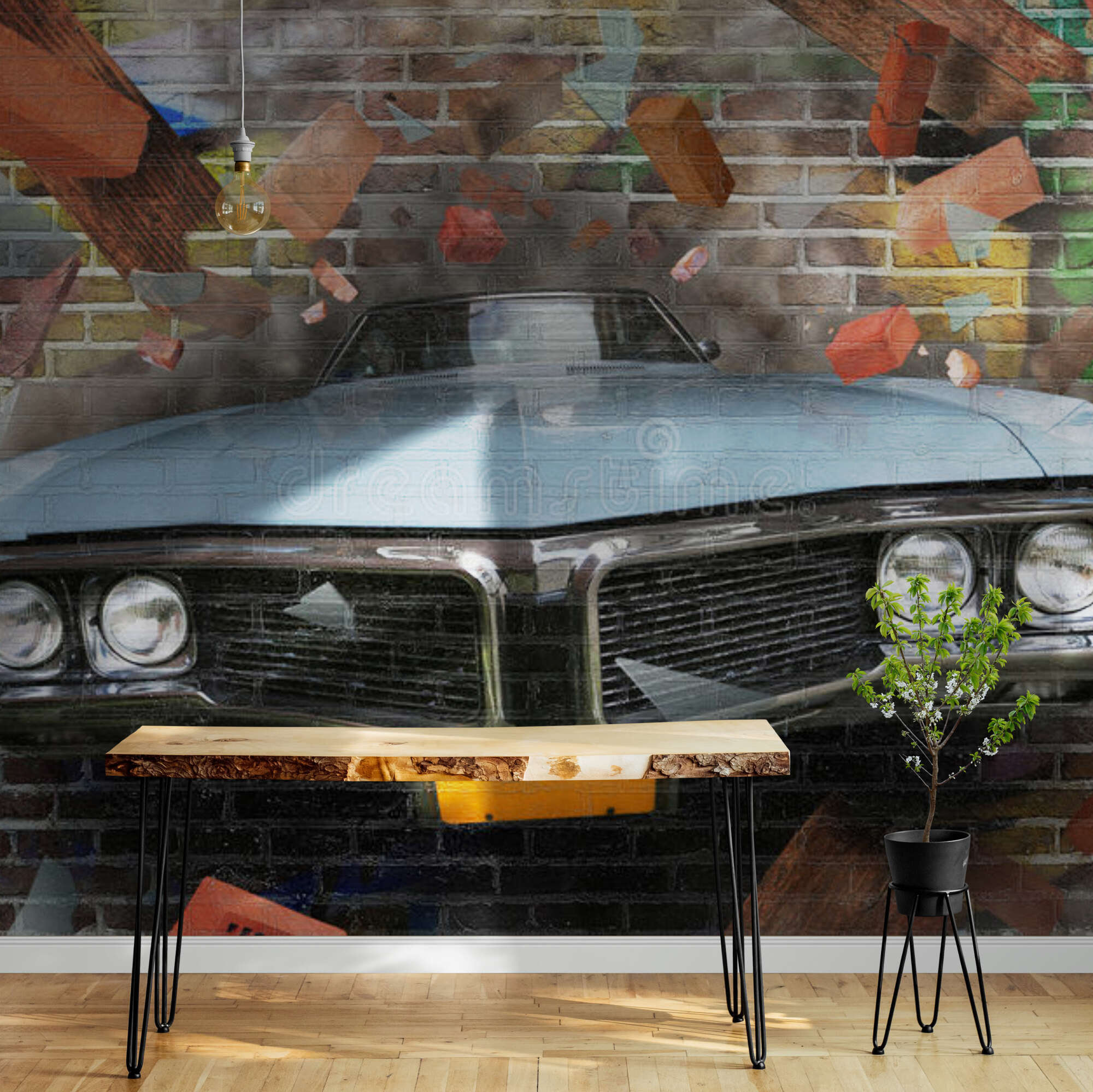 Graffiti Wall Paper Car Graffiti Wall Mural 3D Wallpaper Etsy