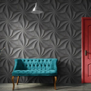 3D Modern Wallpaper Decor - Peel and Stick or Classic Wall papers, Grey Concrete 3D Panel Mural Wallpaper for Living Room, Hallway Wall Art