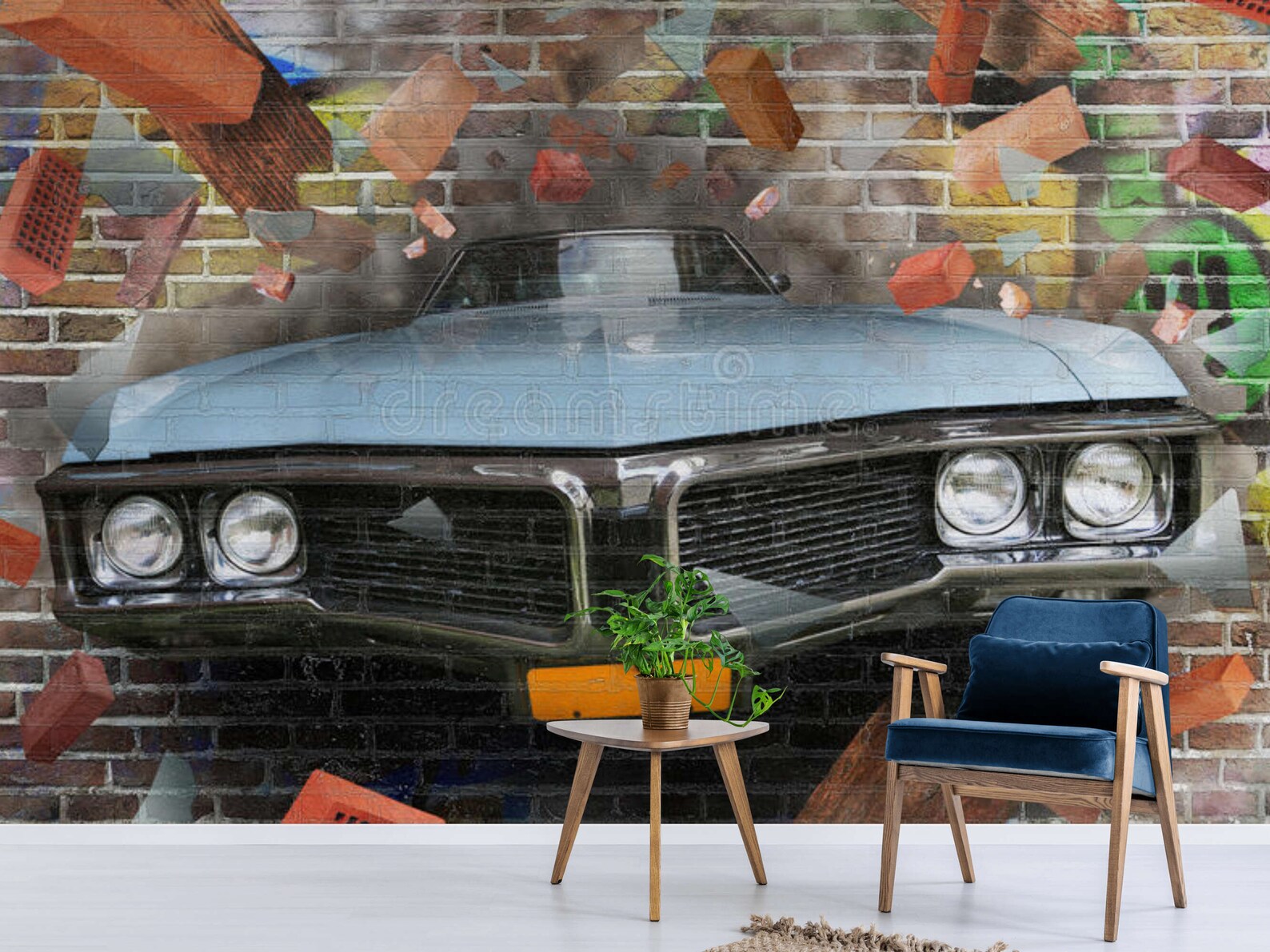 Graffiti Wall Paper Car Graffiti Wall Mural 3D Wallpaper Etsy