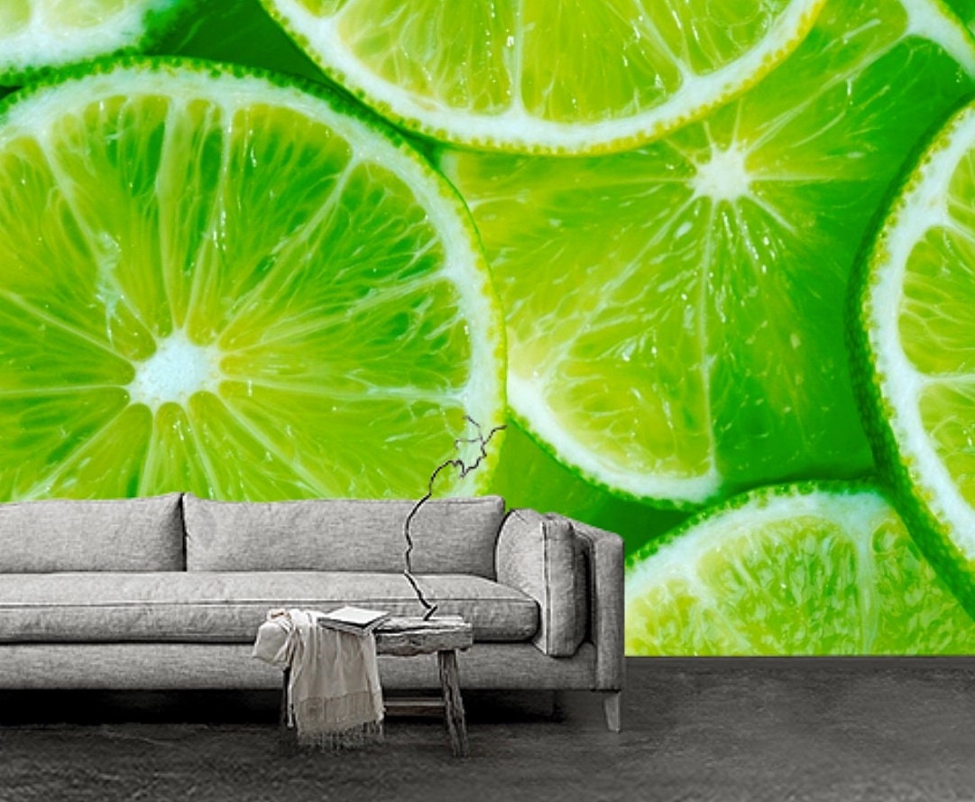 Peel and Stick 3D GREEN LIME Wallpaper Home Wall Decals | Etsy