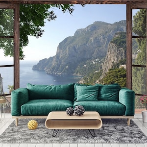 Peel and Stick 3D Wallpaper Sea View Wall Mural Wall Decor Moutnaince Vinyl Wallpape Custom 3D Photo Mural Nature 3d Wall Murals Home Decor