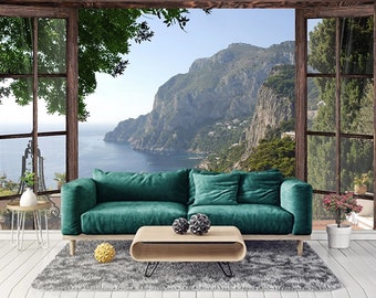Peel and Stick 3D Wallpaper Sea View Wall Mural Wall Decor Moutnaince Vinyl Wallpape Custom 3D Photo Mural Nature 3d Wall Murals Home Decor