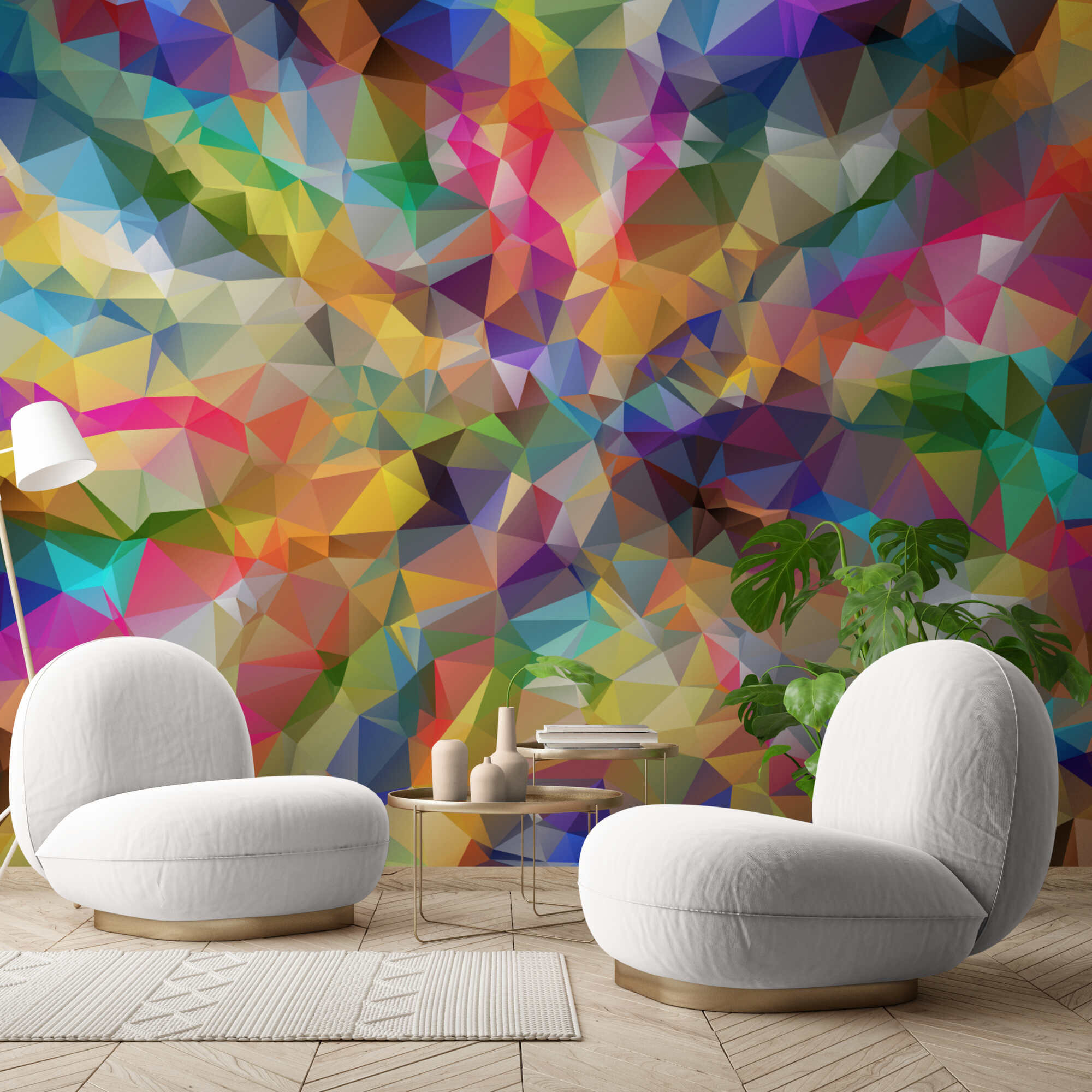 Geometric Colorful Wall Mural, 3D Peel and Stick Wallpaper - Etsy