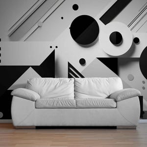 Black & White 3D Wallpaper Peel and Stick Vinyl or Classic Textured Wall paper for Living room wall 3d Wallpaper Mural Custom Home Art Decor