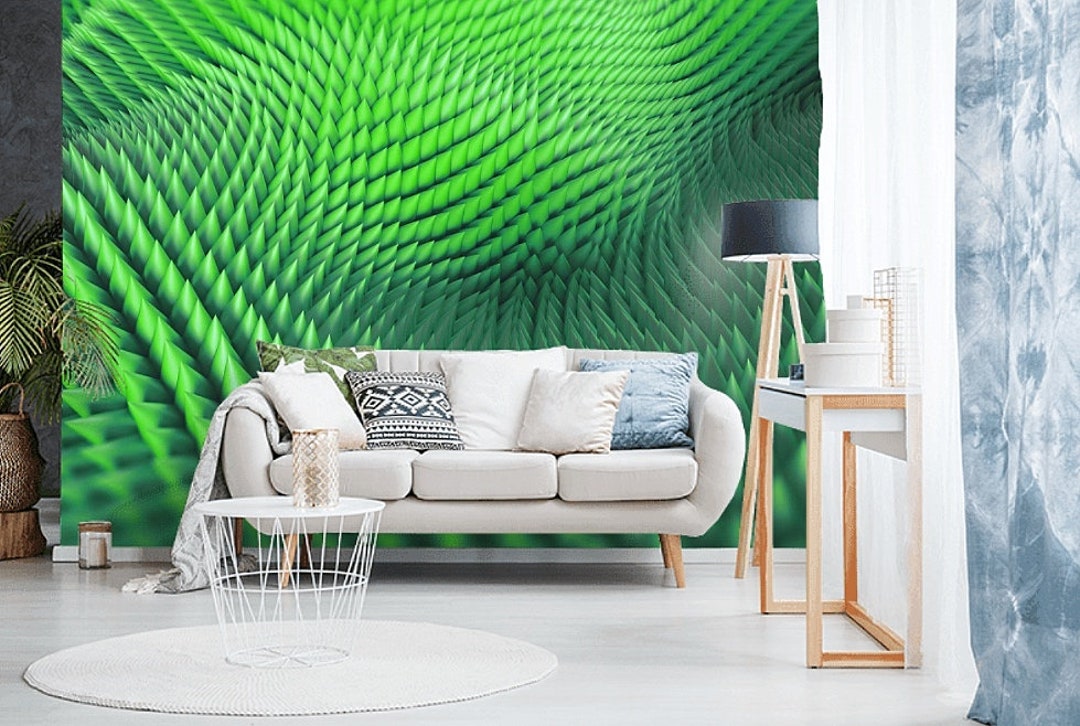 Wallpepr 3D Green Abstract Wall Mural 3D Wallpaper Nonwoven Etsy