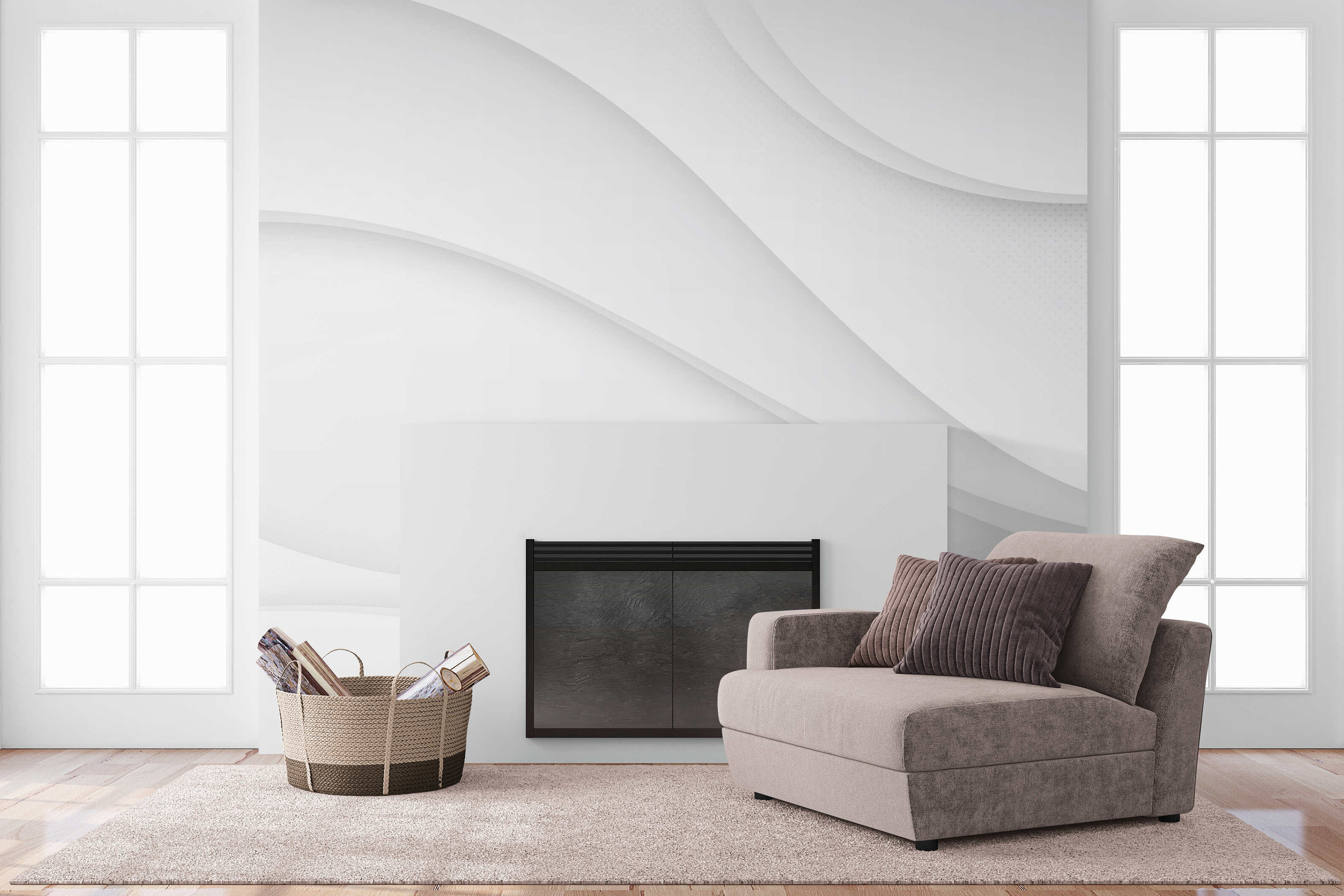 3D White Waves Mural Realistic 3D Wallpaper Self Adhesive Peel & Stick ...
