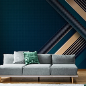 Realistic Modern 3D Wallpaper Mural - Custom Vinyl 3D Wall Mural Wallpapers for Accent Living Room or Bedroom Wall Decor Peel & Stick
