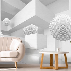 Minimalist 3D Wallpaper for walls - Modern 3D Wall Murals, Living Room Removable Peel and Stick or Textured Wallpaper, Photo Wall paper