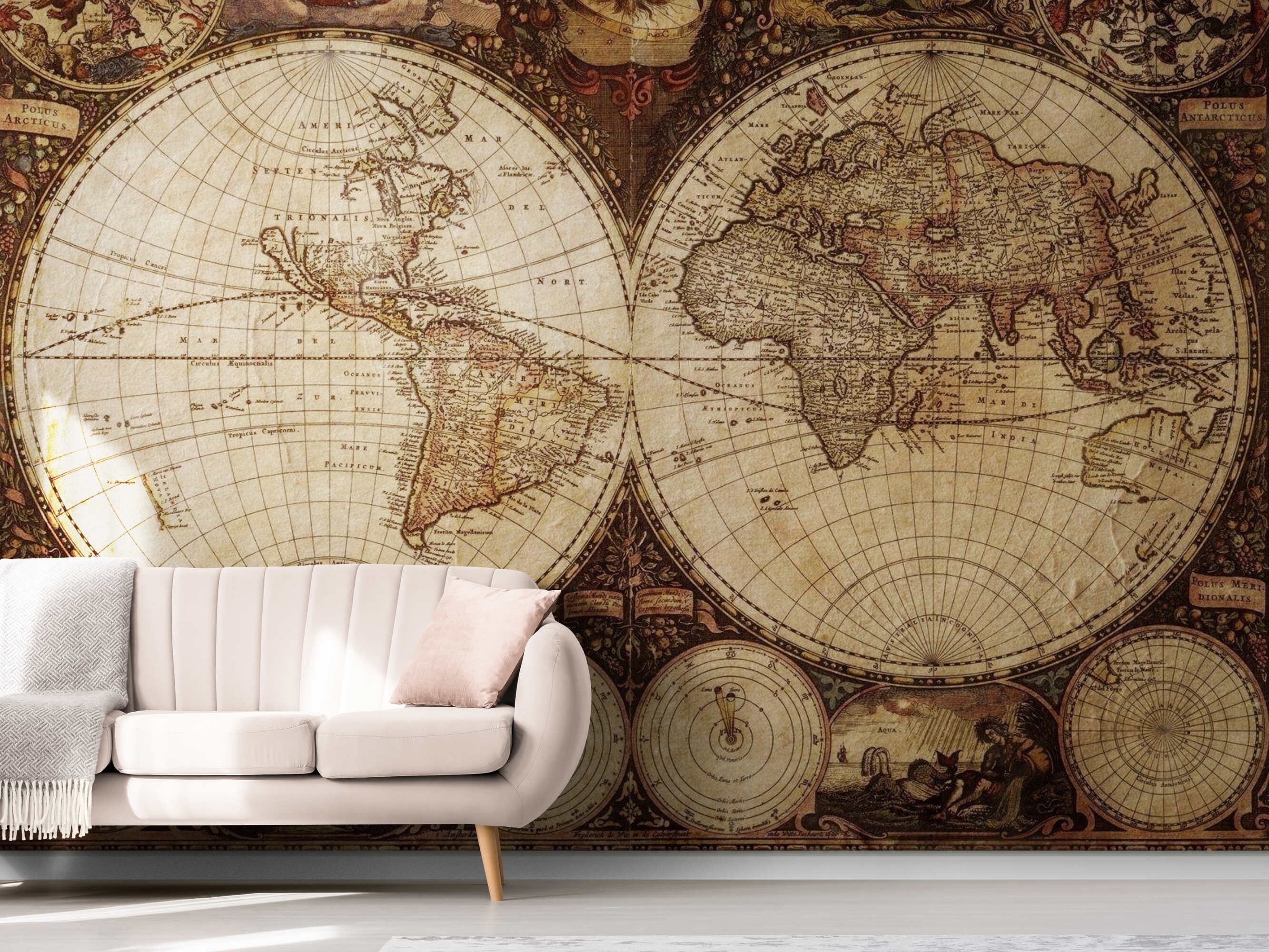 Vintage World Map Wallpaper