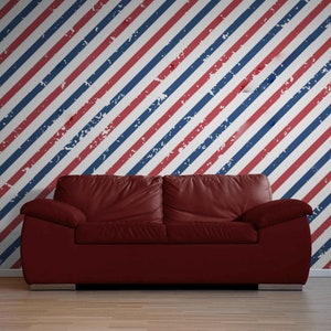 Barber shop wallpaper Abstract line Grunge wall art Barber wall mural Hair salon decor Men&#39;s grooming wallpaper Hairdresser wall design