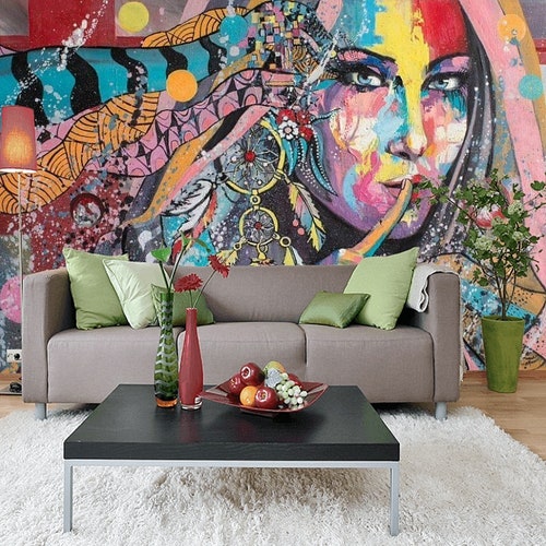 Street Art Wallpaper Mural Graffiti Wall Mural Bedroom Wall Etsy