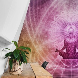 Yoga Wall Paper Meditation Wallpaper Wall Decor Peel and Stick - Etsy