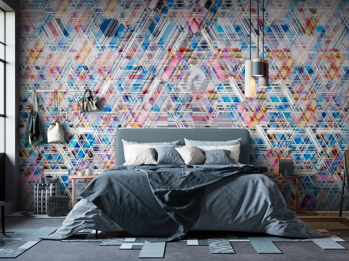 Colorful Mosaic Wall Paper Peel and Stick Wallpapers 3d Wall - Etsy