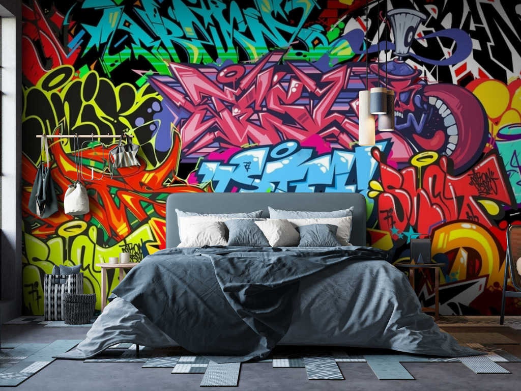 Wallpaper Peel and Stick Love Graffiti Seamless Hand Lettered Text  Typographic Style Print Large Wall Mural Removable Sticker Vinyl Film  Covering Self