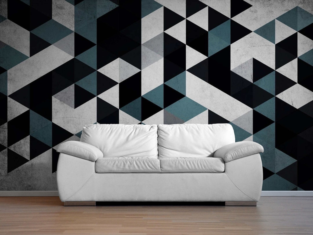 Geometric 3D Wall Mural, Peel and Stick Wallpaper - Etsy
