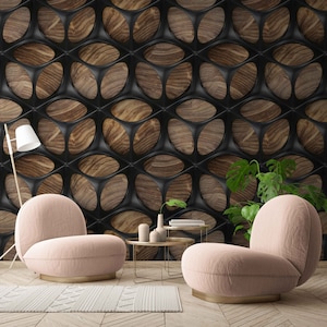 Modern Removable 3D Wallpaper for Renters, Vinyl Peel and Stick or Textured Non-Woven Fabric Wall Covering for Living, Bedroom, Hallway