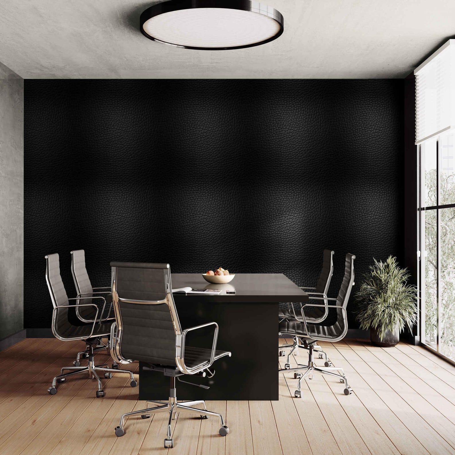 Embossed Black Leather Peel and Stick Wallpaper – Modern Accent Wall - Etsy