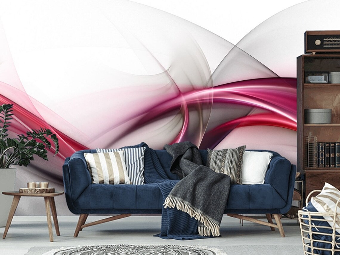 3D Wallpaper Red Smoke Peel & Stick Wall Mural Wall Decor | Etsy