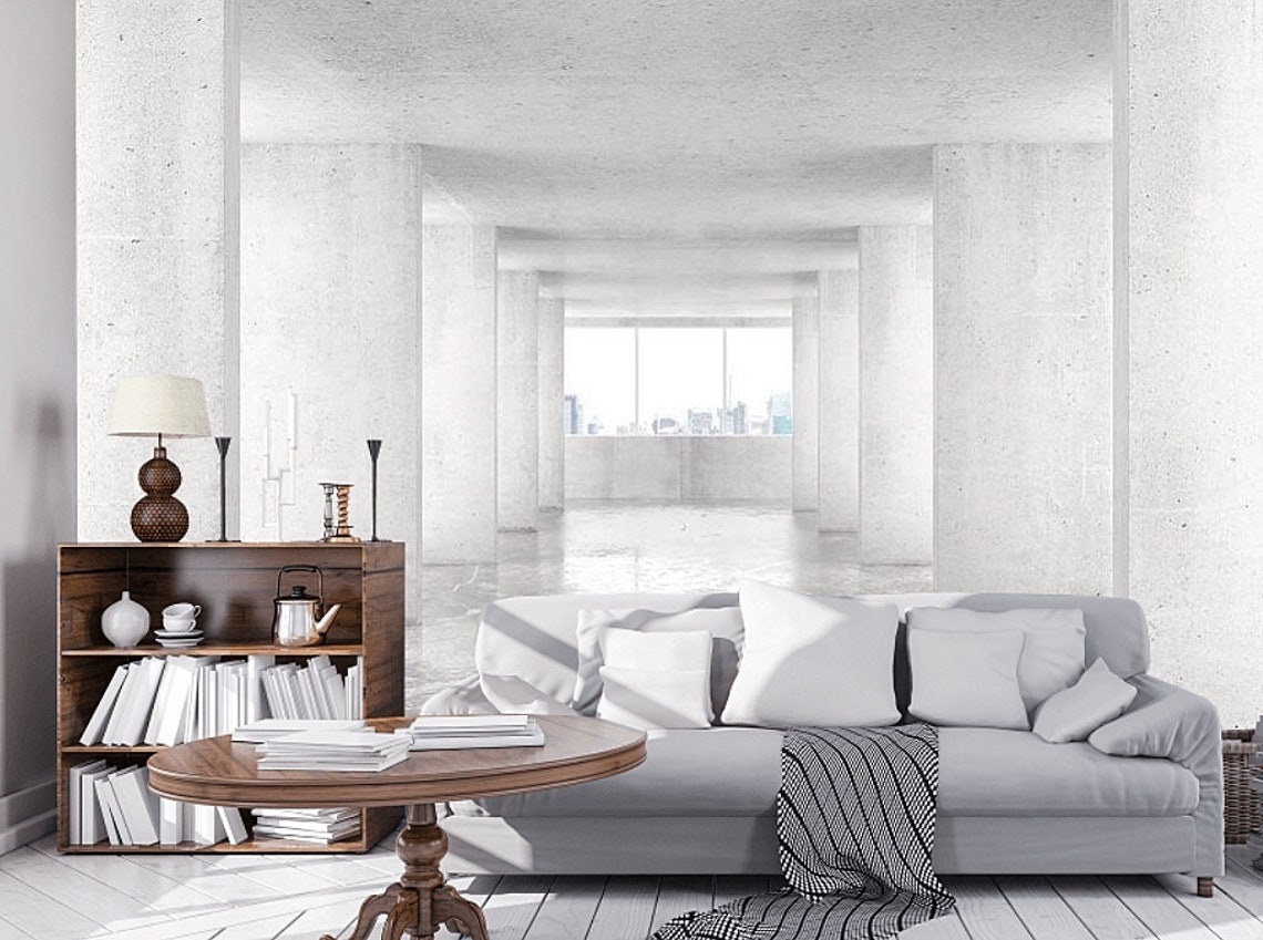 3D Wall Mural White Arch Room Wallpaper Wall Decals Expanding Etsy