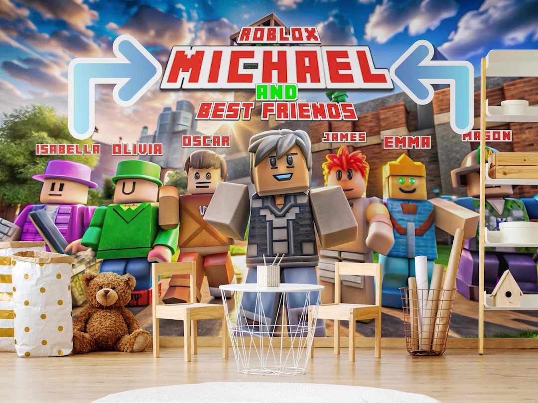 Personalized Roblox Font Wallpaper, Custom Gaming Wall Mural for ...