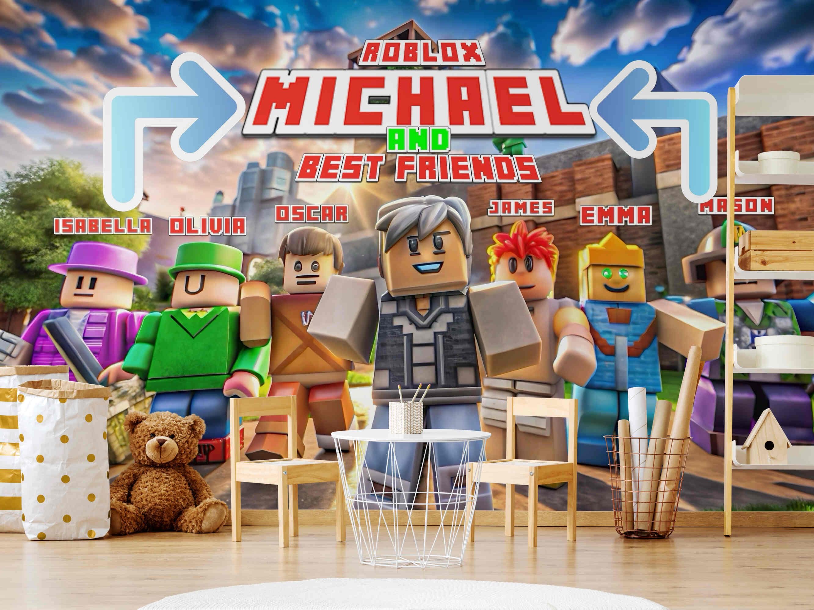 Personalized Roblox Font Wallpaper, Custom Gaming Wall Mural for ...