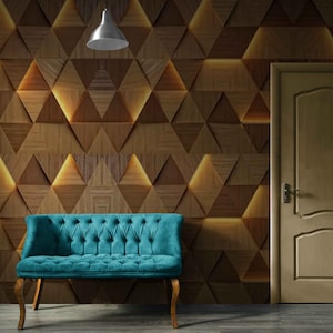 Classic 3D Wallpaper Wood Peel and Stick, Backlight Illusion Mural for Modern Wall Decor Textured Wallpapers Wall Panel Geometric Wooden Art