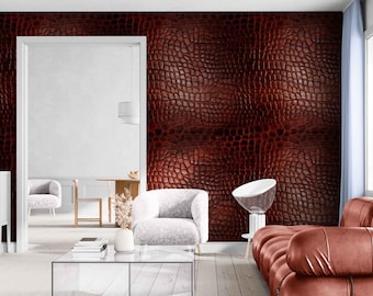 3D Crocodile Leather Wallpaper, Classic Style, Peel and Stick Vinyl