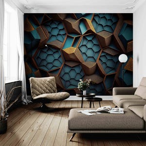 Modern 3D Wallpaper Mural for Wall Decor, Bedroom Wall Art, Custom 3D Wall Paper for Living room, Vinyl Peel and Stick wallpaper, Wall Cover