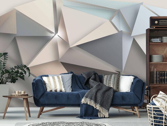 Modern 3D Wallpaper Wall Mural 3d Wall Paper Peel and Stick | Etsy