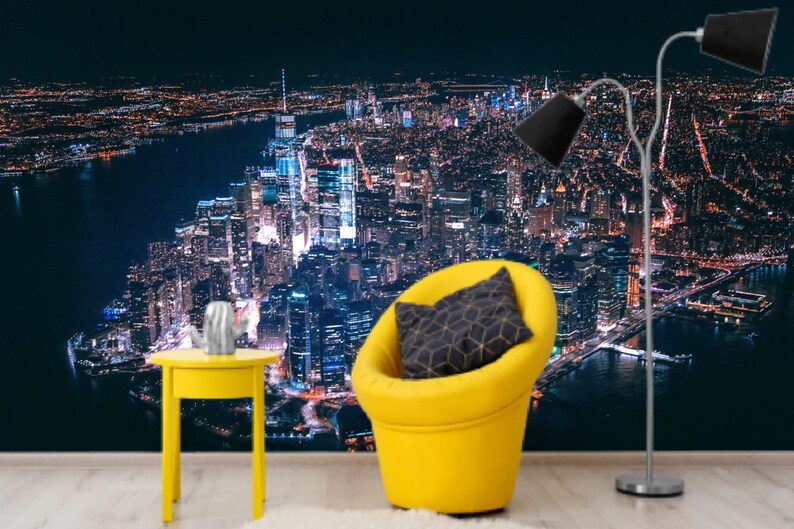 Wallpaper Mural City Skyline Photo Wallpaper Wall Paper Home Etsy