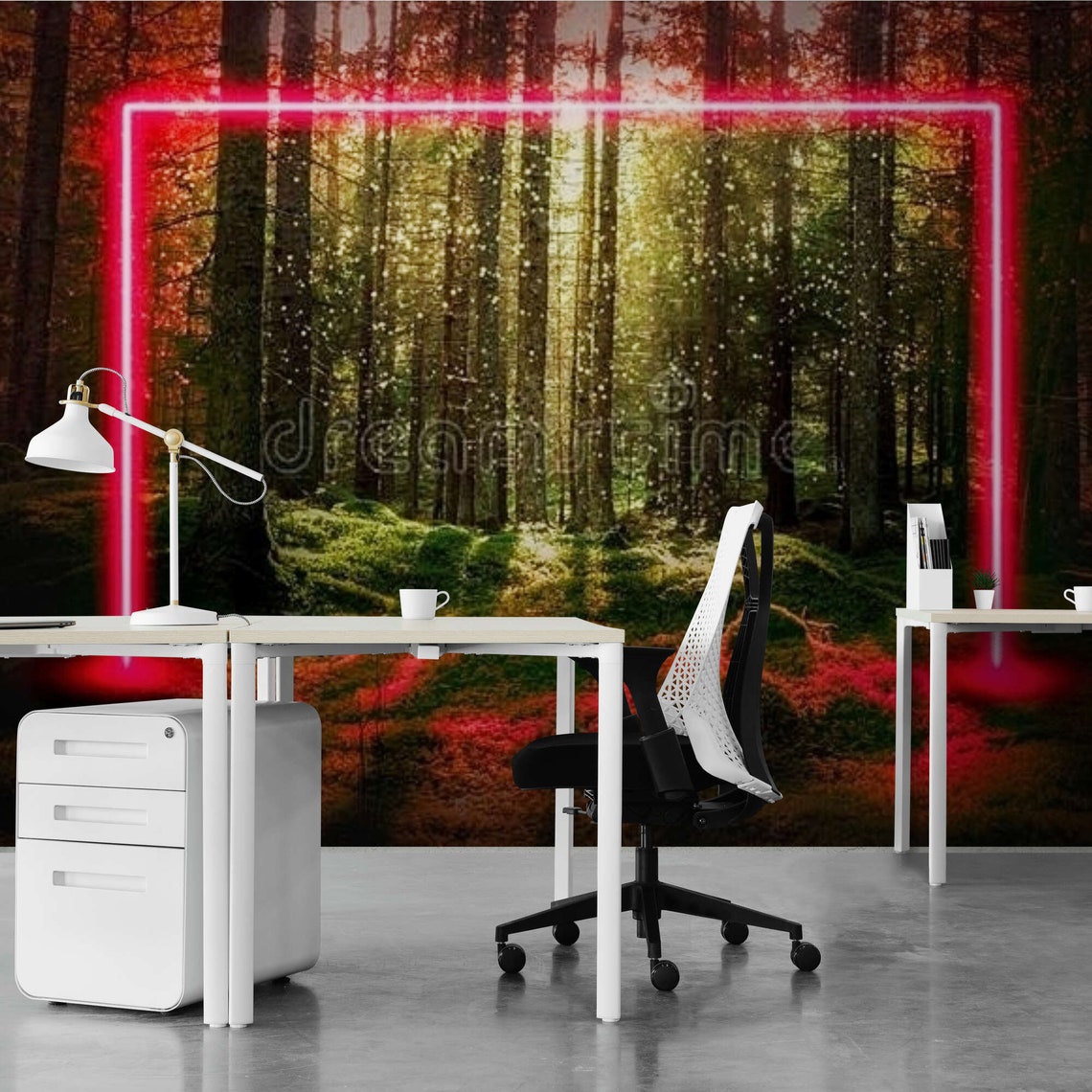 Nature Neon Wall Mural Wallpaper Graffiti Wall Paper Neon Art Etsy