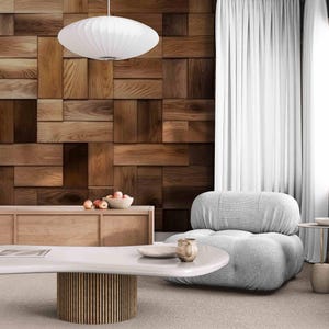 Wood Panel Wallpaper 3D Peel and Stick Brown Textured Wall Mural, Dark Wood Grain Non Woven Wall Covering Rustic Modern Accent Wall