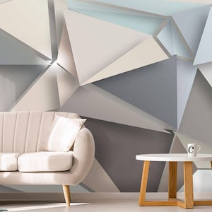 Custom 3D Wallpaper Traingles Wall Mural Removable WallPaper Wall Art Non-Woven Mural 3D Photo Wallpapers Premium Vinyl Wallpaper Wall Print image 1