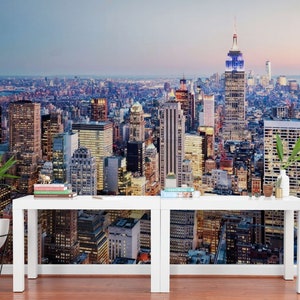 New York City Peel and Stick Wallpaper Accent Wall Paper NYC Wall Mural ...
