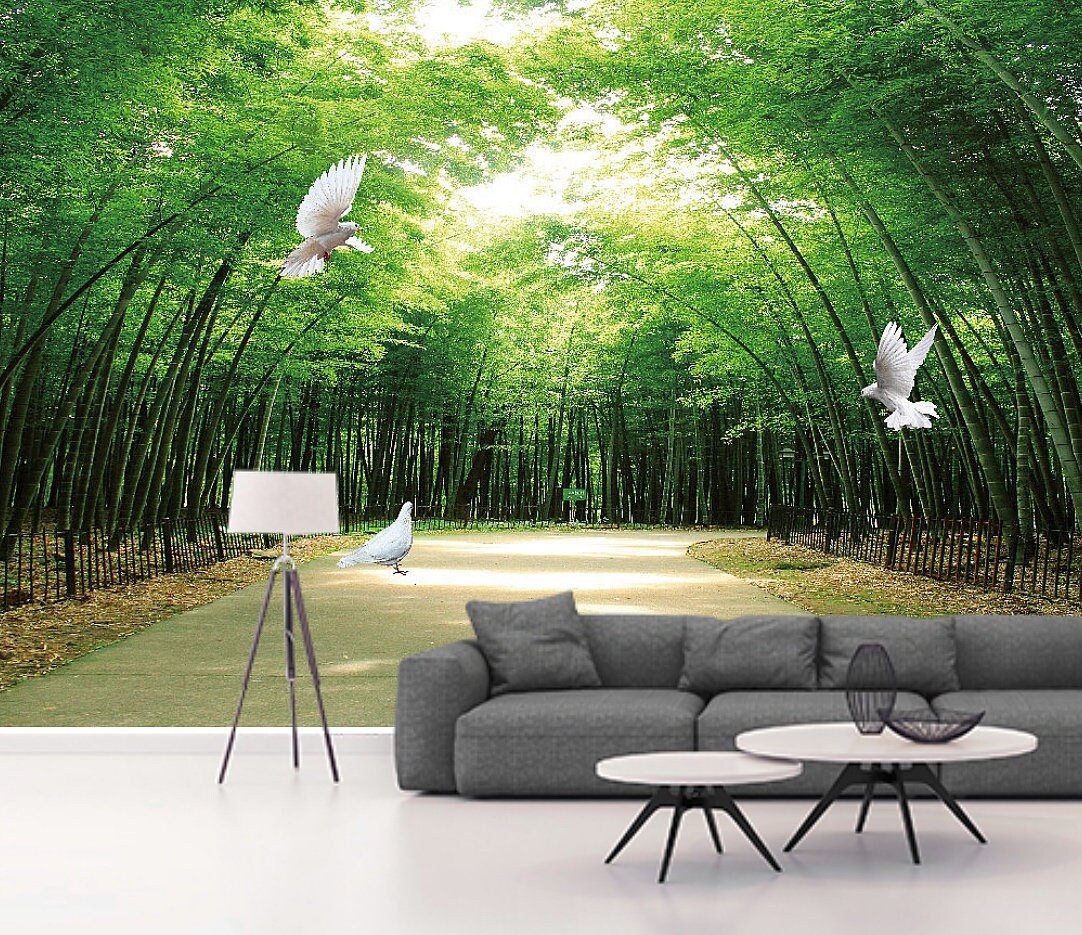 Peel and Stick Wallpaper Forest Wall Paper Wall Decor Trees - Etsy