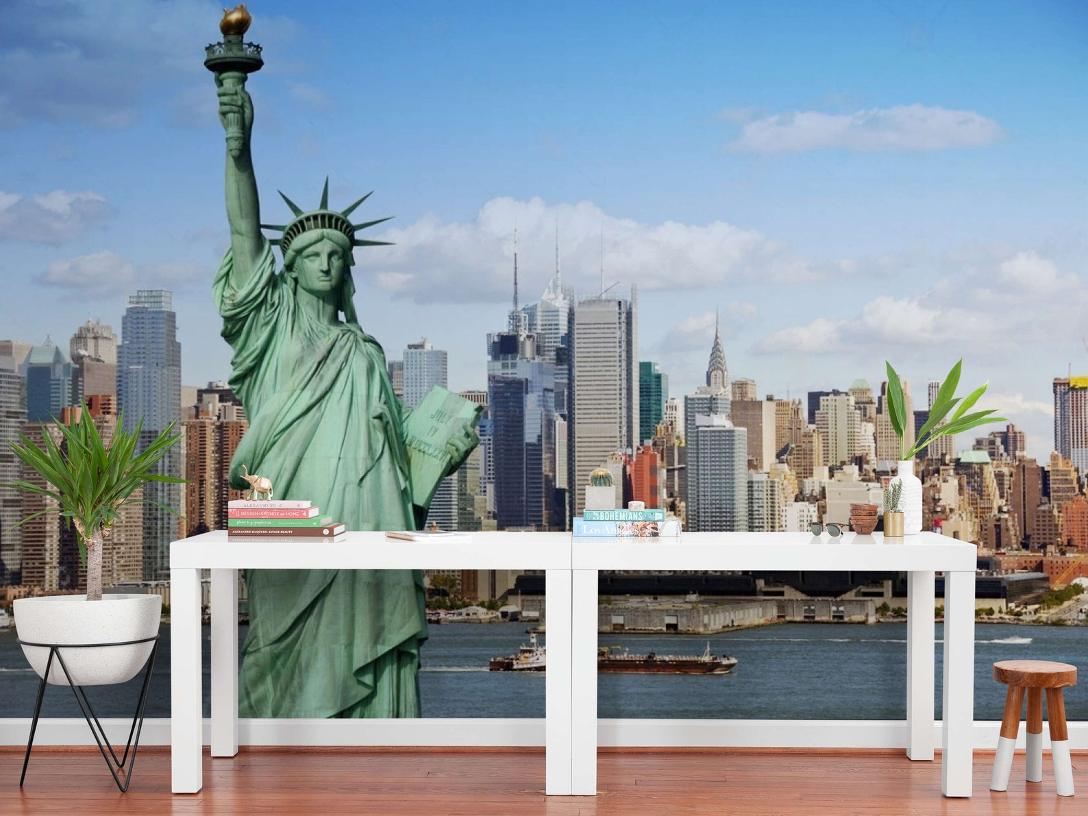 NEW YORK City Skyline Mural Wallpaper Accent Wall Design Etsy