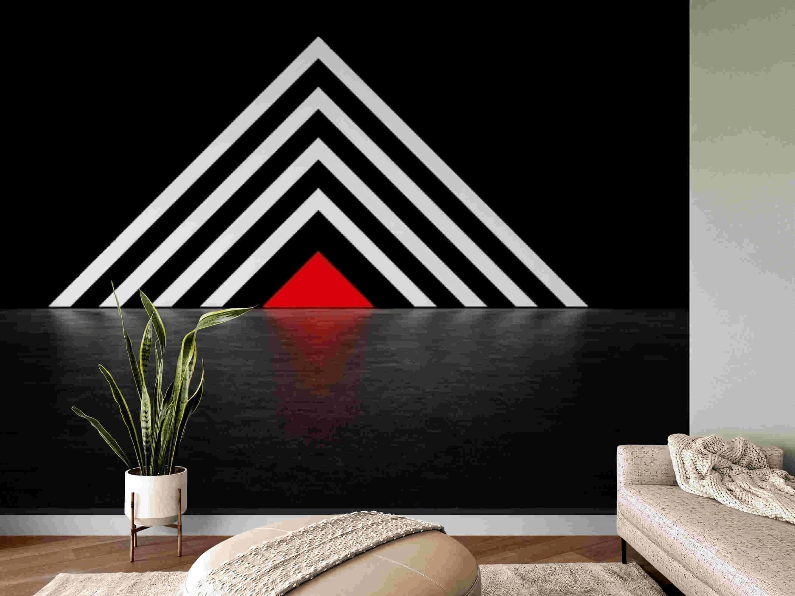 Neon 3D Wallpaper Mural: Modern Geometric Wall Decor, Peel & Stick - Etsy