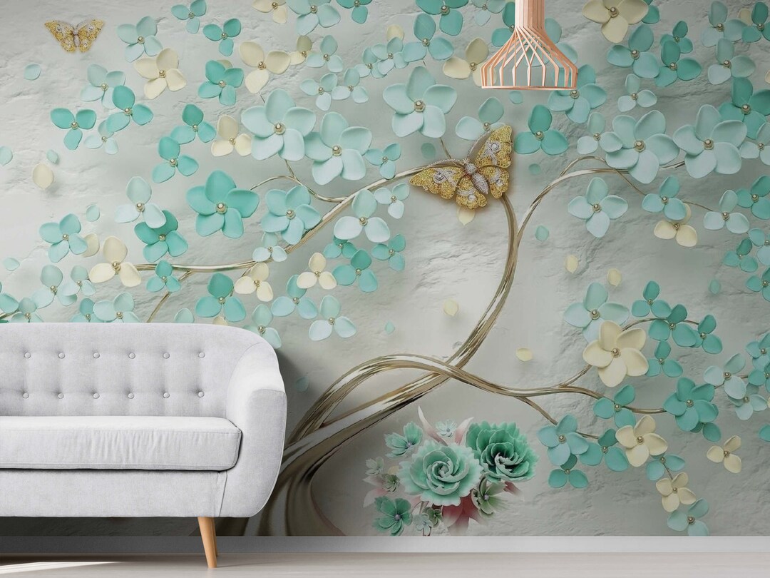 3D Floristic Wallpaper Mural Flower Tree Wallpaper Wall Decor Home 3D