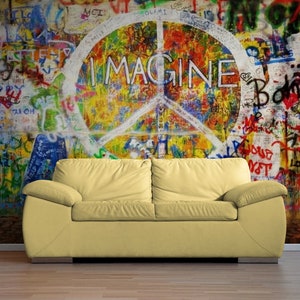 Accent Graffiti Wallpaper Peel and Stick Wallpaper Wall Mural Urban Graffiti Wall Art Kids Wallpaper Custom Photo Wallpaper Home Wall Decor