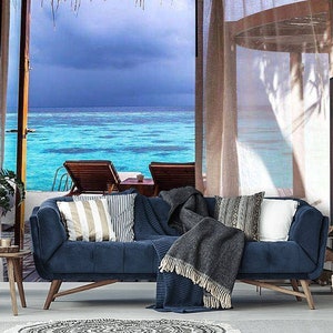 Seascape 3D Wallpaper Mural, Peel and Stick Ocean View