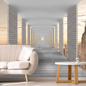 Wall Mural Long Corridor 3D Wallpaper Wall Decor Home Wall Art 3D Mural Wallpaper Self Adhesive Wallpapers Large Wall Poster Photo Wallpaper
