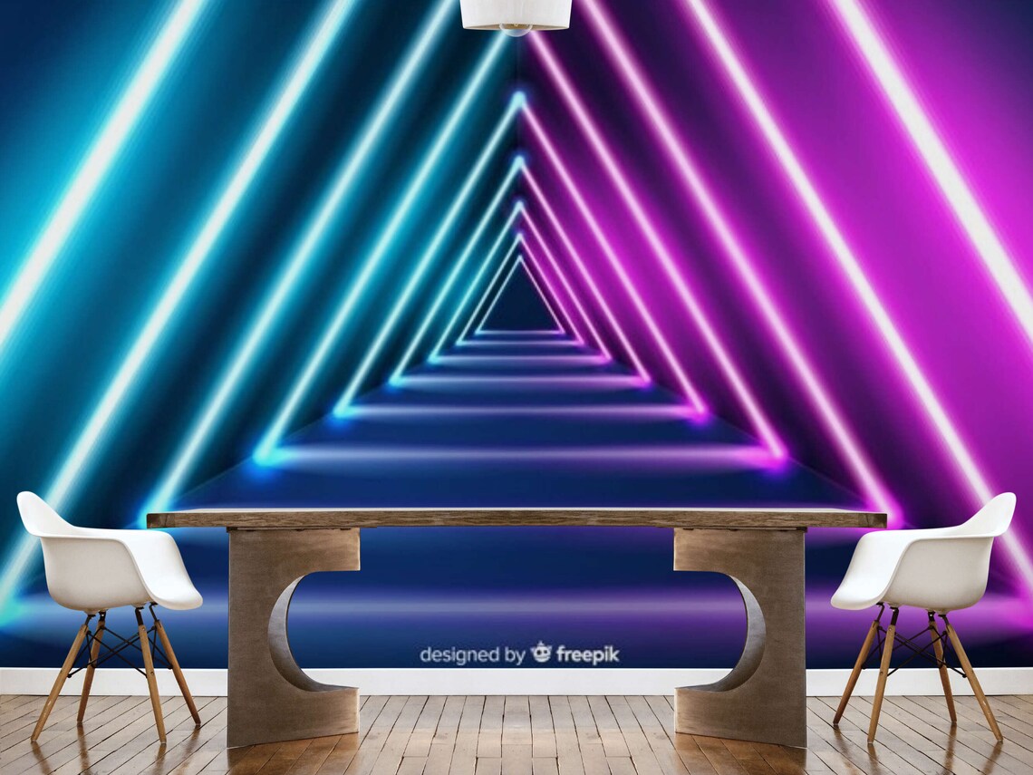 Neon 3D Wallpaper Peel and Stick Wallpaper Graffiti Murals - Etsy