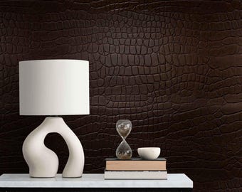 Vintage 3D Wallpaper for Walls  Crocodile Leather Print (not embossed) Classic or Peel and Stick Vinyl Wall papers, Modern Accent Wall paper